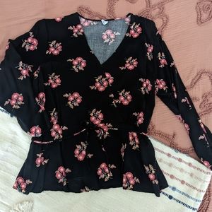 Old Navy Faux Wrap Floral Top